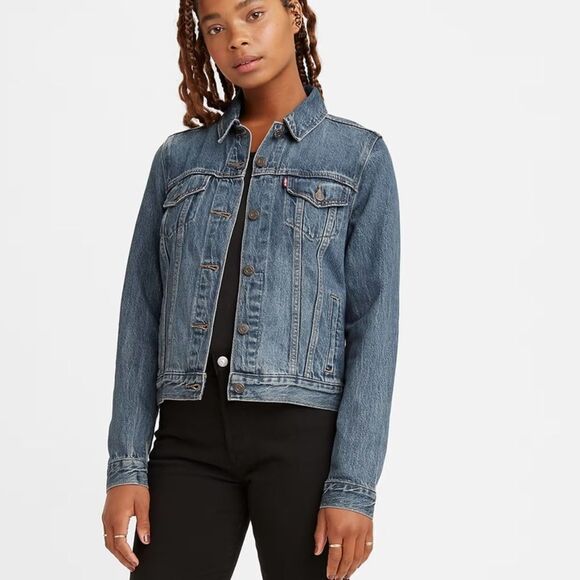 Levi’s Origional Trucker Jacket L Blue Denim Jean NWT - Picture 4 of 6